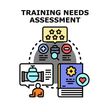 Training needs assessment and skill development process Stock Illustration
