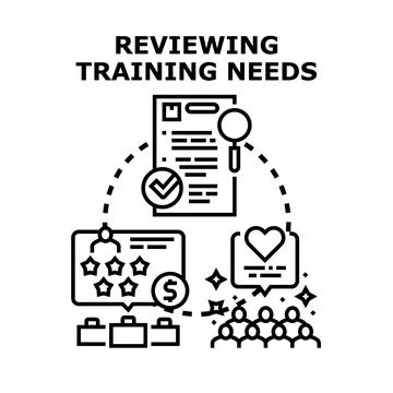 Training needs reviewing and skill development process Stock Illustration