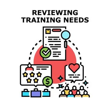 Training needs reviewing and skill development process Stock Illustration