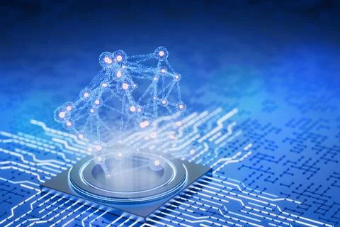 Training a neural network. Artificial intelligence concept. Artificial inte.. Stock Illustration