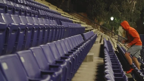 Training at night Stock Footage 127634673