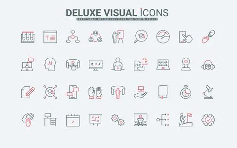 Training, online learning process of student and expert skills growth line icons 스톡 일러스트