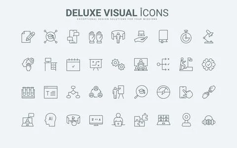 Training, online learning process of student and expert skills growth line icons 스톡 일러스트