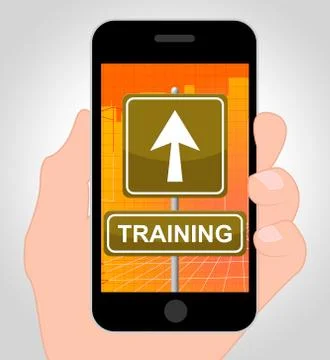 Training Online Means Internet Learning 3d Illustration Illustrazione stock