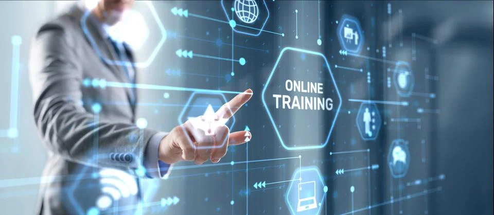 Training online Webinar E-learning Skills Business Concept Stock Photos
