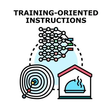 Training oriented instructions for machine learning and goal setting Stock Illustration