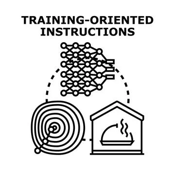 Training oriented instructions for machine learning and goal setting Stock Illustration