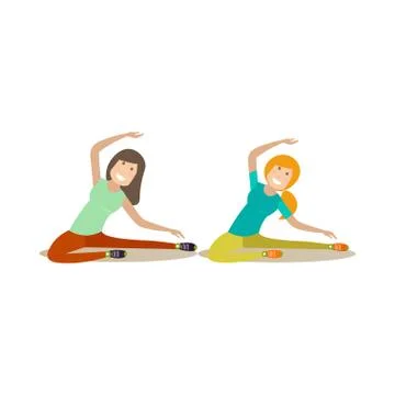 Training outside people vector flat illustration Stock Illustration