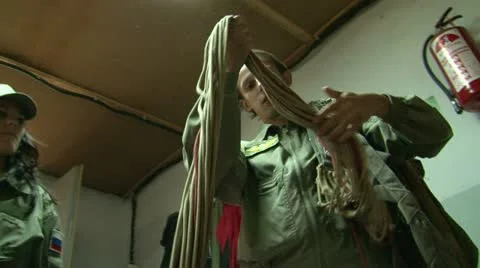 Training of parachutists to jumping Stock Footage