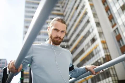 Training on parallel bars Stock Photos