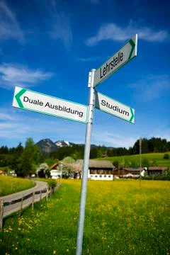 Training paths written in German Language Stock Illustration