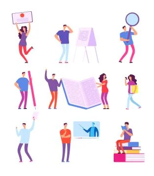 Training people. Education e-learning, online course video tutorial, distance Stock Illustration