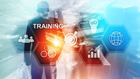 Training. Personal development. Business and education, E-Learning concept. Stock Illustration