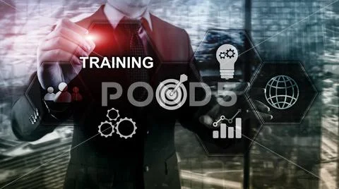 Training. Personal development. Business and education, E-Learning concept. Stock Photos
