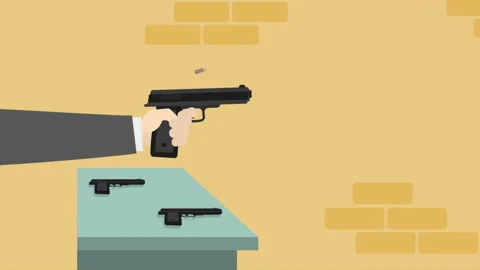 Training with a Pistol at the Shooting Range Video stock 288525847