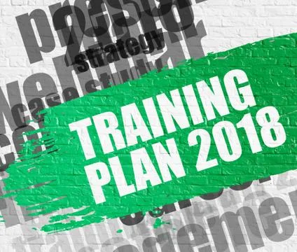 Training Plan 2018 on White Wall. Stock Illustration
