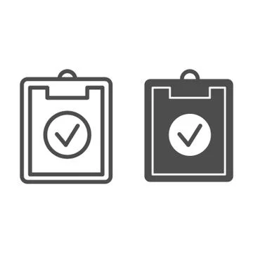 Training plan line and solid icon. Schedule or sport program board with approved Illustration