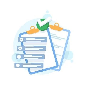 Training planning concept. Clipboard with checklist on white paper. Stock Illustration