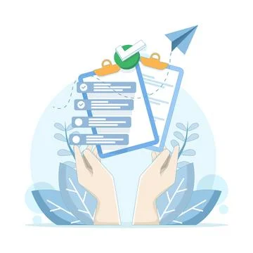 Training planning concept. Clipboard with checklist on white paper. Stock Illustration