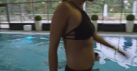 Training in the Pool Stock Footage 84179789