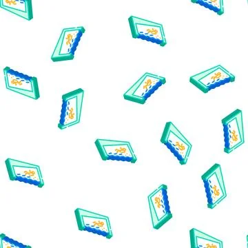 Training in the pool isometric icon seamless pattern Illustrazione stock