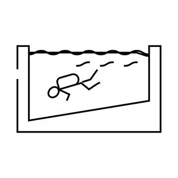 Training in the pool line icon vector illustration Stock Illustration