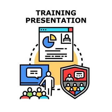 Training presentation planning and business education process Stock Illustration