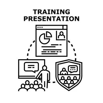 Training presentation planning and business education process Illustrazione stock