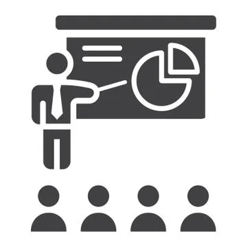 Training presentation solid icon, business Illustrazione stock