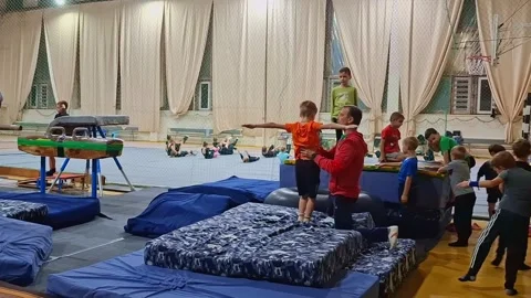 Training process in the gym. Stock Footage 290092680