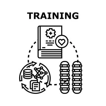 Training process for machine learning and artificial intelligence Illustrazione stock