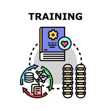 Training process for machine learning and artificial intelligence Stock Illustration