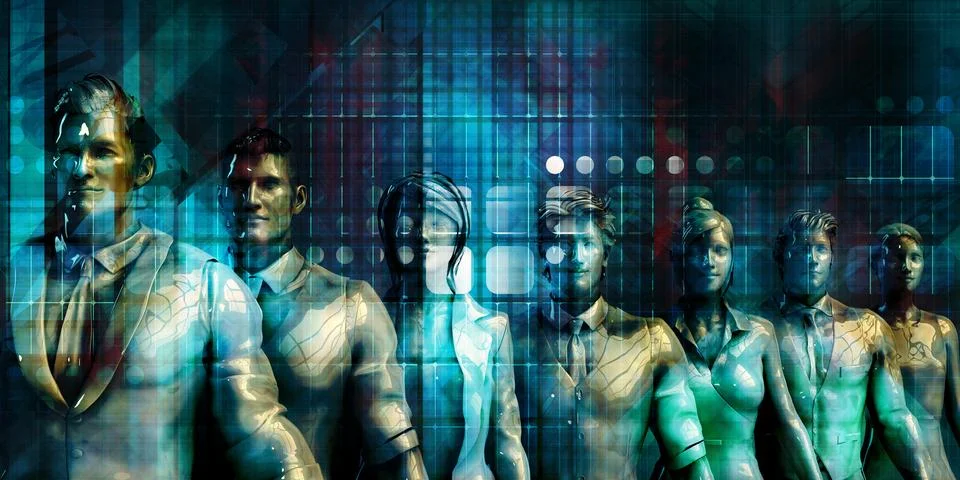 Training Professionals with Artificial Intelligence Stock Illustration