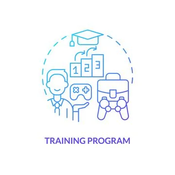 Training program blue gradient concept icon Ilustración de archivo