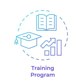Training program blue gradient concept icon Illustrazione stock