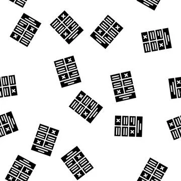 Training program glyph vector seamless pattern Stock Illustration