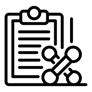 Training program icon, outline style Illustrazione stock