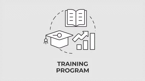 Training program line concept icon animation Stock Footage 340283104