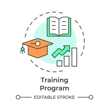 Training program multi color concept icon Illustrazione stock