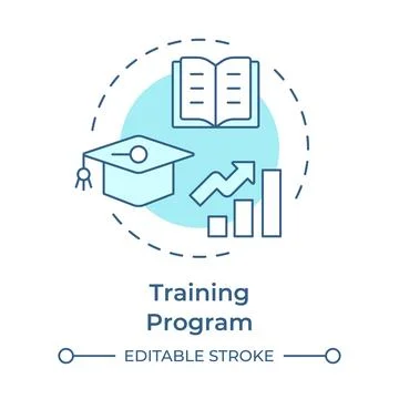 Training program soft blue concept icon Illustrazione stock