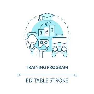 Training program turquoise concept icon Ilustración de archivo