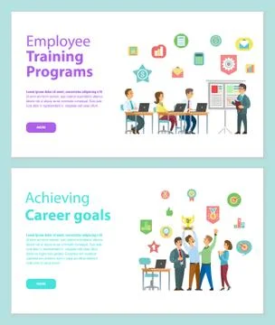 Training Programs and Workteam Achieving Vector Ilustración de archivo