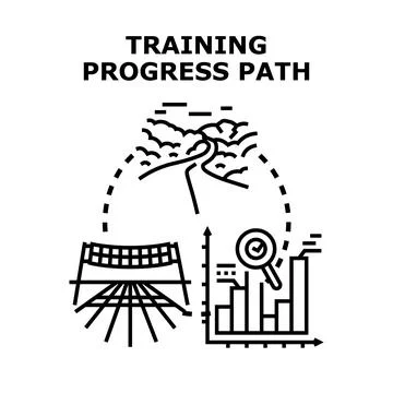 Training progress path concept illustrating achievement and development Stock Illustration
