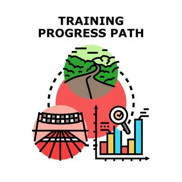 Training progress path concept illustrating achievement and development Stock Illustration