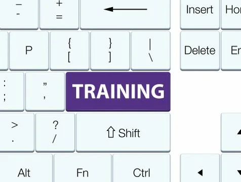Training purple keyboard button Stock-Illustration