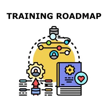 Training roadmap developing career path progress 库存插图