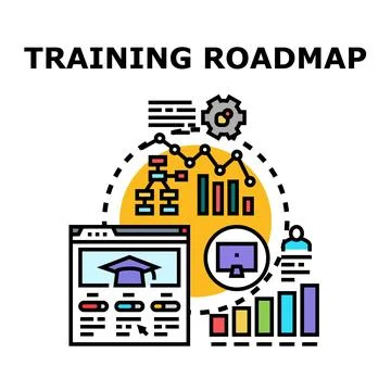 Training roadmap planning educational development strategy Stock Illustration
