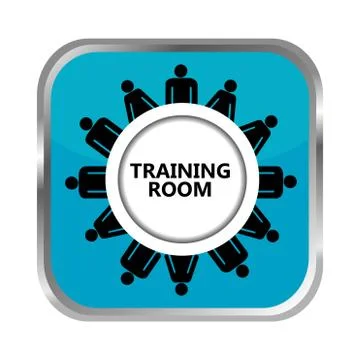 Training room button Illustrazione stock