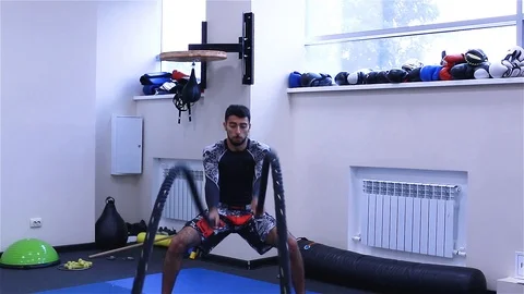 Training with ropes Stock Footage 95032800