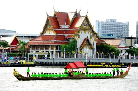 The training of the Royal Barges Procession Stock Photos